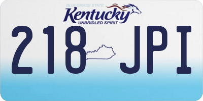 KY license plate 218JPI