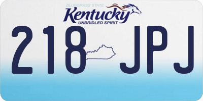 KY license plate 218JPJ