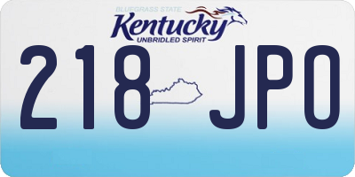 KY license plate 218JPO