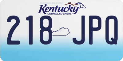 KY license plate 218JPQ