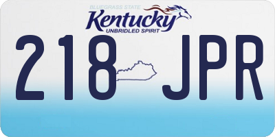 KY license plate 218JPR