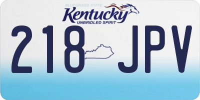 KY license plate 218JPV