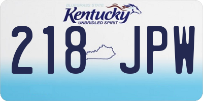 KY license plate 218JPW