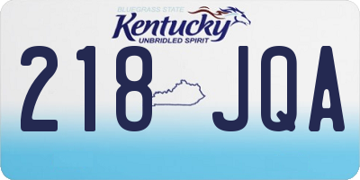 KY license plate 218JQA