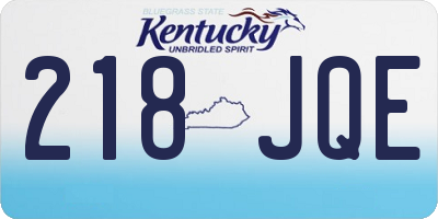 KY license plate 218JQE