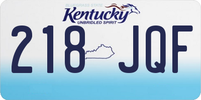 KY license plate 218JQF