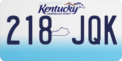 KY license plate 218JQK