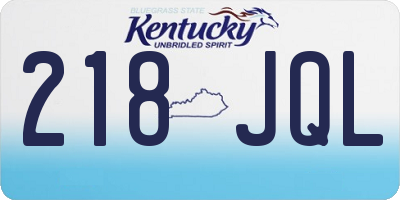 KY license plate 218JQL