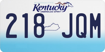 KY license plate 218JQM