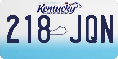 KY license plate 218JQN