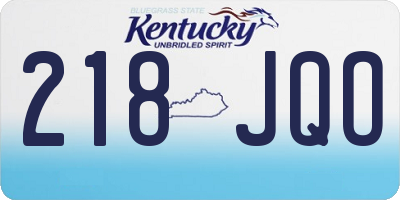 KY license plate 218JQO
