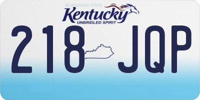KY license plate 218JQP