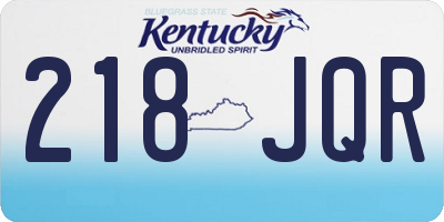 KY license plate 218JQR