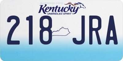 KY license plate 218JRA
