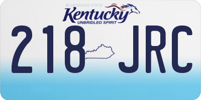 KY license plate 218JRC