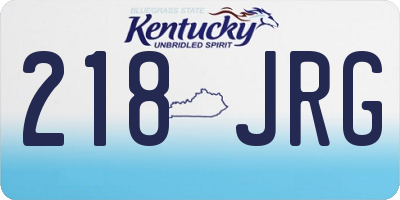 KY license plate 218JRG