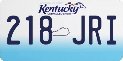 KY license plate 218JRI