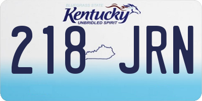 KY license plate 218JRN
