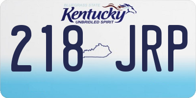 KY license plate 218JRP