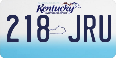 KY license plate 218JRU