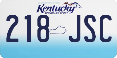 KY license plate 218JSC