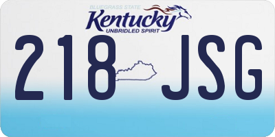 KY license plate 218JSG