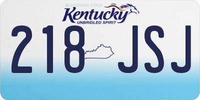 KY license plate 218JSJ