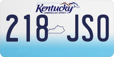 KY license plate 218JSO