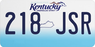 KY license plate 218JSR