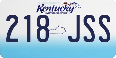 KY license plate 218JSS