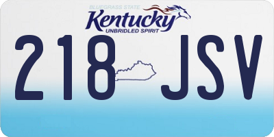 KY license plate 218JSV