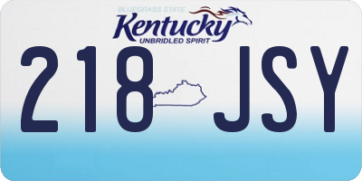 KY license plate 218JSY