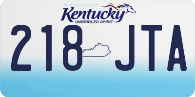 KY license plate 218JTA