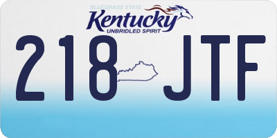 KY license plate 218JTF