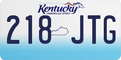 KY license plate 218JTG
