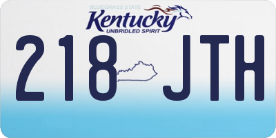 KY license plate 218JTH