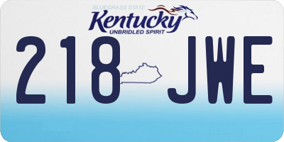 KY license plate 218JWE