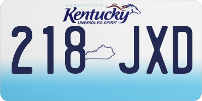 KY license plate 218JXD