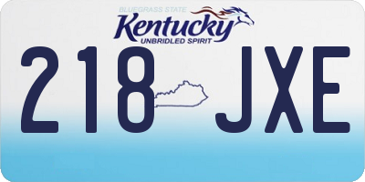 KY license plate 218JXE