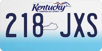 KY license plate 218JXS