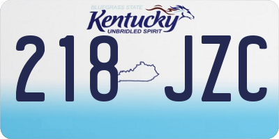 KY license plate 218JZC