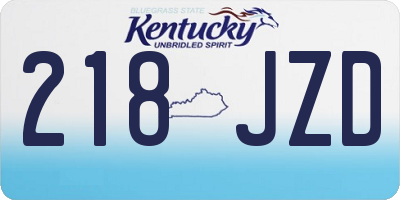 KY license plate 218JZD