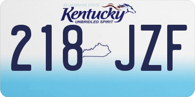 KY license plate 218JZF