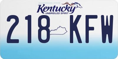 KY license plate 218KFW