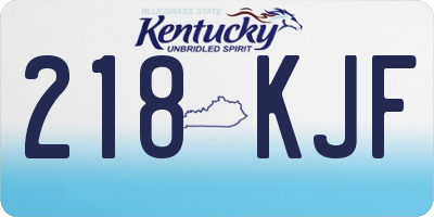 KY license plate 218KJF