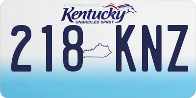 KY license plate 218KNZ
