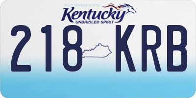 KY license plate 218KRB