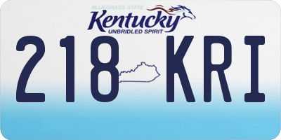 KY license plate 218KRI