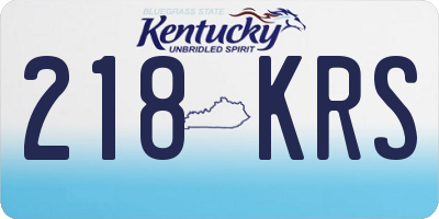 KY license plate 218KRS