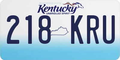 KY license plate 218KRU
